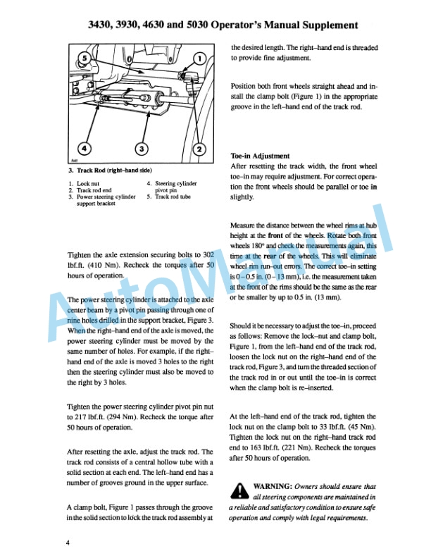 Ford New Holland 3430, 3930, 4630, 5030 Tractor With Cab Operation and Maintenance Manual 42343043 3 Ford New Holland 3430, 3930, 4630, 5030 Tractor With Cab Operation and Maintenance Manual 42343043-3