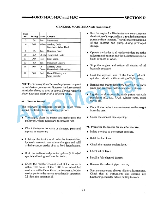 Ford New Holland 345C, 445C, 545C Tractor Loader Operation and Maintenance Manual 42034530 5 Ford New Holland 345C, 445C, 545C Tractor Loader Operation and Maintenance Manual 42034530 - Image 5