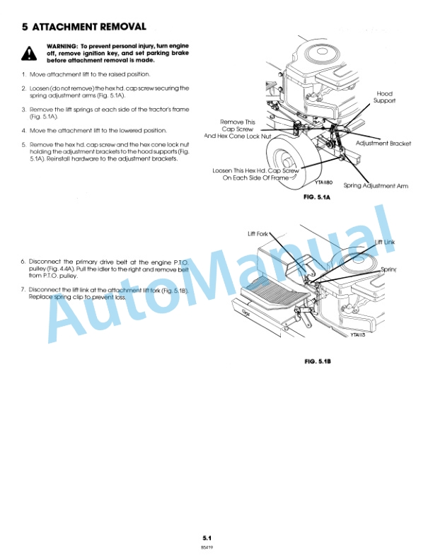 Ford New Holland 36in Snow Thrower Attachment 09GN3679 YT 16 Tractor Operation and Maintenance Manual 42003610-3
