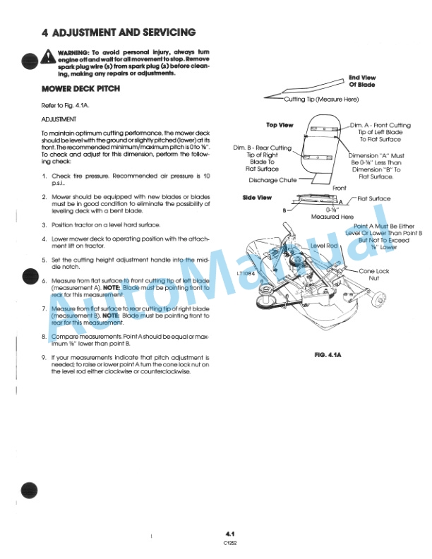 Ford New Holland 38in Mower Attachment Operation and Maintenance Manual 42643817-3