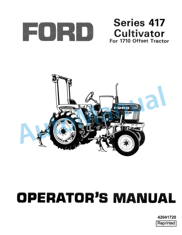 Ford New Holland 417 Series Cultivator Operation and Maintenance Manual 42041720