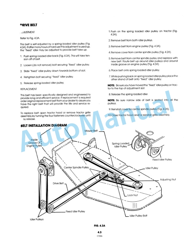 Ford New Holland 42in, 48in Mower Attachment LGT Tractor Operation and Maintenance Manual 42644222 3 Ford New Holland 42in, 48in Mower Attachment LGT Tractor Operation and Maintenance Manual 42644222-3