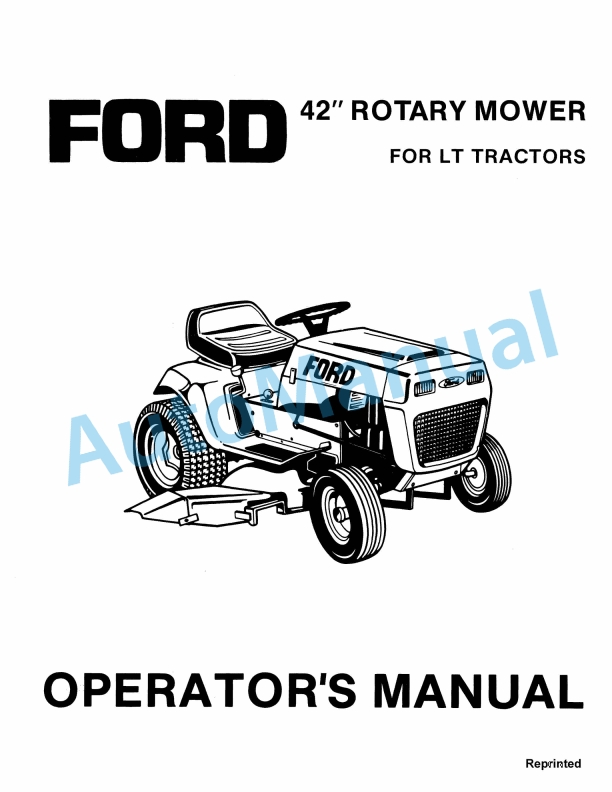 Ford New Holland 42in Rotary Mower Operation and Maintenance Manual 42004210