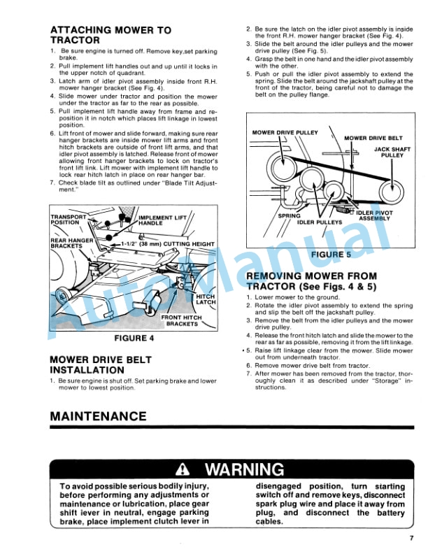 Ford New Holland 42in Rotary Mower Operation and Maintenance Manual 42004210-4