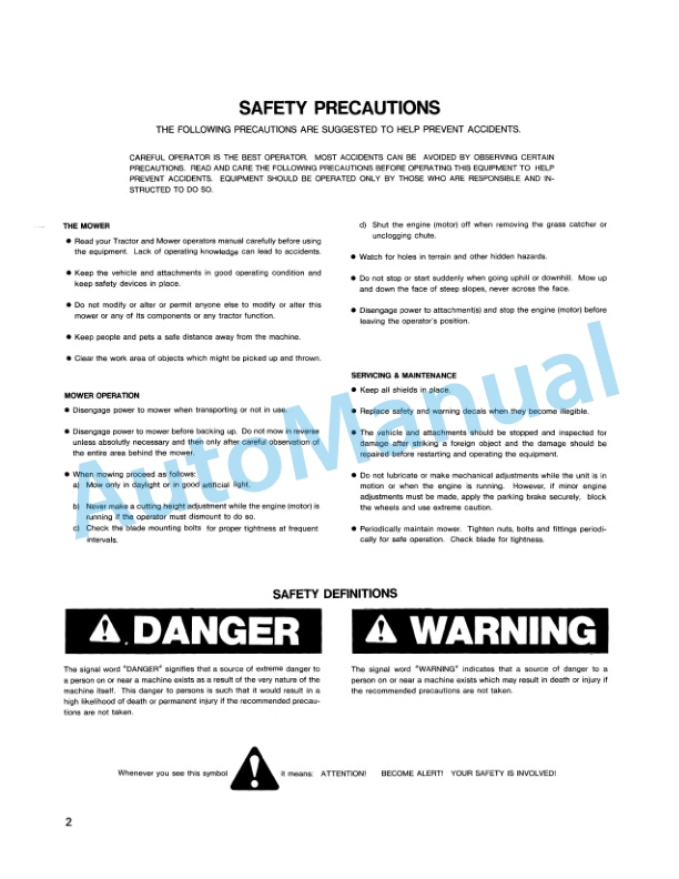 Ford New Holland 44, 48 Mower Attachment LGT Diesel Tractor Operation and Maintenance Manual 42641061 2 Ford New Holland 44, 48 Mower Attachment LGT Diesel Tractor Operation and Maintenance Manual 42641061-2