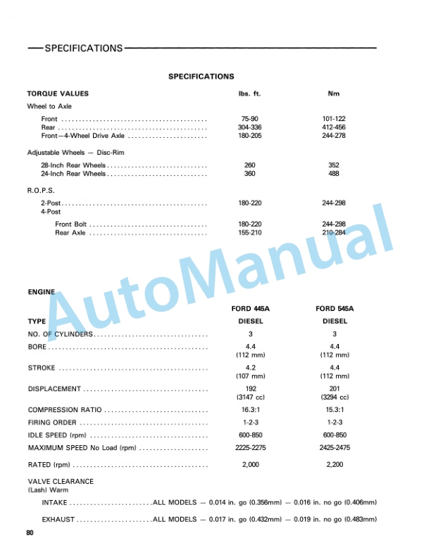 Ford New Holland 445A, 545A Industrial Tractor, 745 Loader Operation and Maintenance Manual 42044530 5 Ford New Holland 445A, 545A Industrial Tractor, 745 Loader Operation and Maintenance Manual 42044530-5