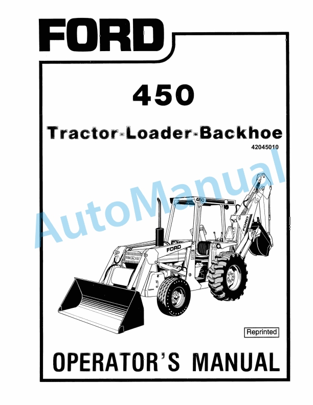 Ford New Holland 450 Tractor Loader Backhoe Operation and Maintenance Manual 42045010
