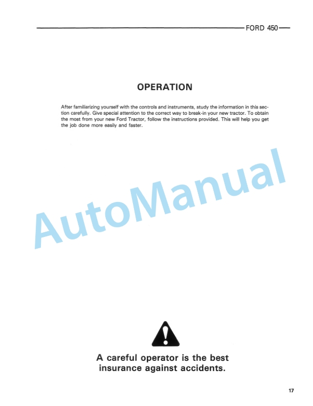 Ford New Holland 450 Tractor Loader Backhoe Operation and Maintenance Manual 42045010-2