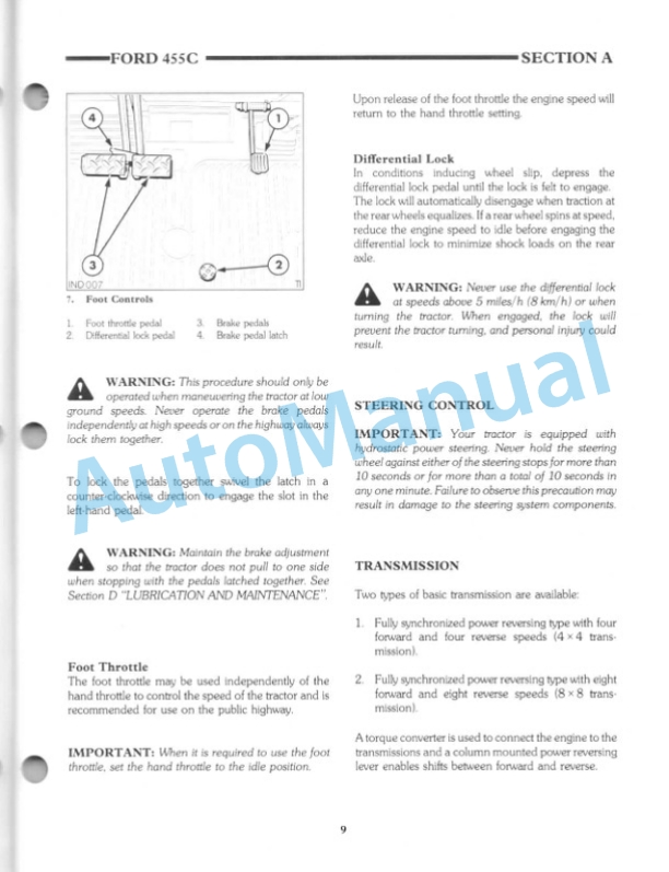 Ford New Holland 455C Tractor Loader Backhoe Operation and Maintenance Manual 2 Ford New Holland 455C Tractor Loader Backhoe Operation and Maintenance Manual-2