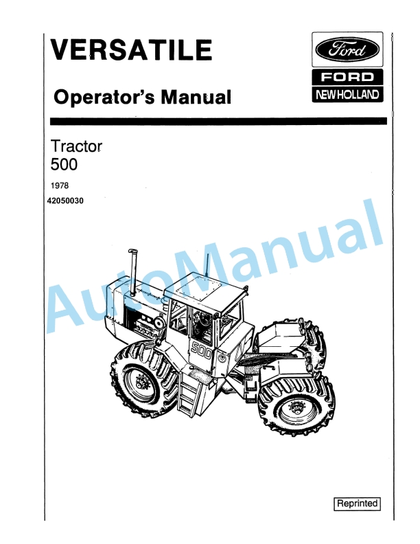 Ford New Holland 500 Tractor Operation and Maintenance Manual 42050030