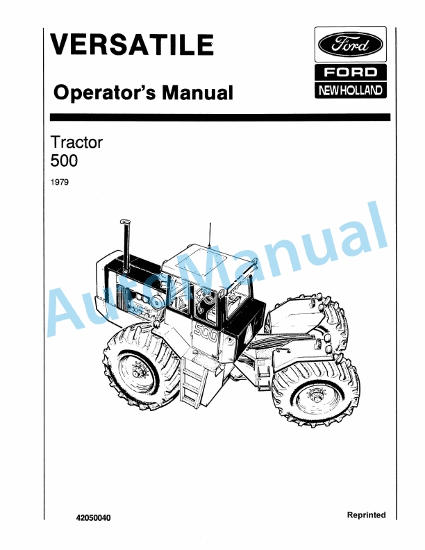 Ford New Holland 500 Tractor Operation and Maintenance Manual 42050040