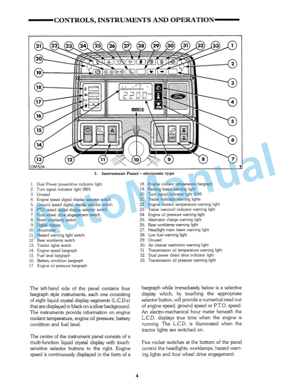 Alternative view of Ford New Holland 5610, 6610, 7610 II Tractor Operation and Maintenance Manual 42561033