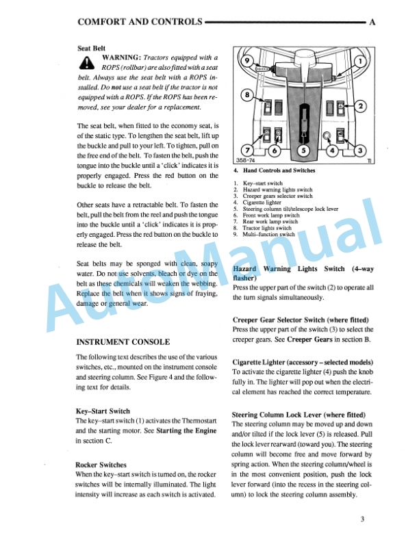 Alternative view of Ford New Holland 5640, 6640, 7740, 7840, 8240, 8340 SL and SLE Range Tractor Less Cab Operation and Maintenance Manual 42564065