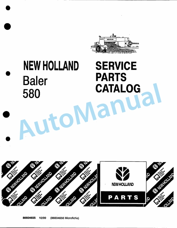 Ford New Holland 580 Baler Service Parts Catalogue 86604655