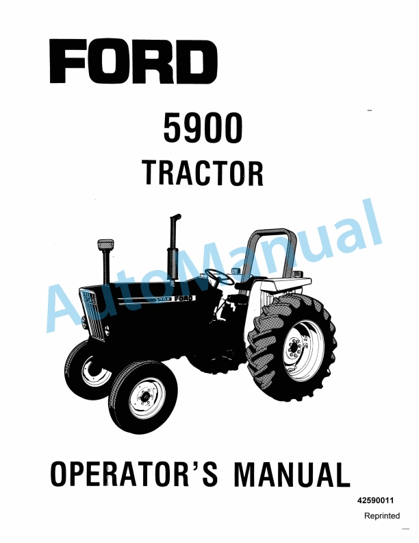 Ford New Holland 5900 Tractor Operation and Maintenance Manual 42590011