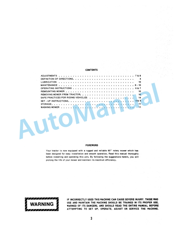Ford New Holland 60 In Rotary Mower Operation and Maintenance Manual 42006010 2 Ford New Holland 60 In Rotary Mower Operation and Maintenance Manual 42006010-2