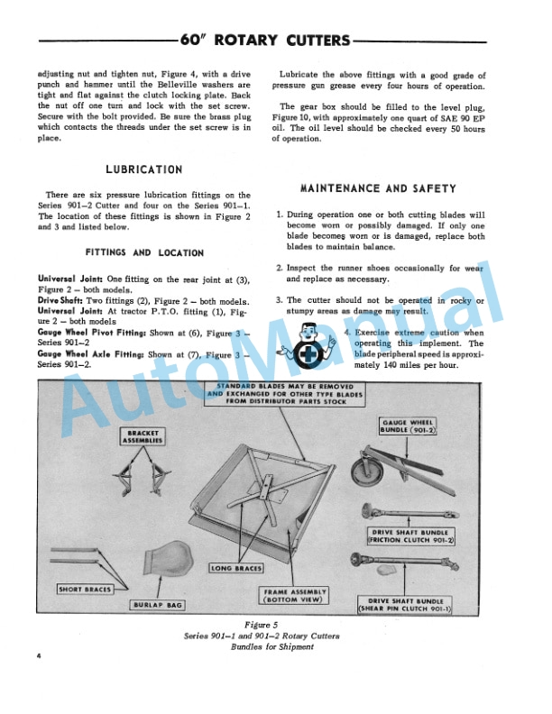 Ford New Holland 60in Rotary Cutter Operating and Assembly Instruction SE-6608-E 4 Ford New Holland 60in Rotary Cutter Operating and Assembly Instruction SE-6608-E-4
