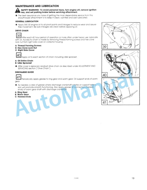 Ford New Holland 63712, 9607450 36in Snowthrower Attachment Operation and Maintenance Manual 42643610 4 Ford New Holland 63712, 9607450 36in Snowthrower Attachment Operation and Maintenance Manual 42643610-4