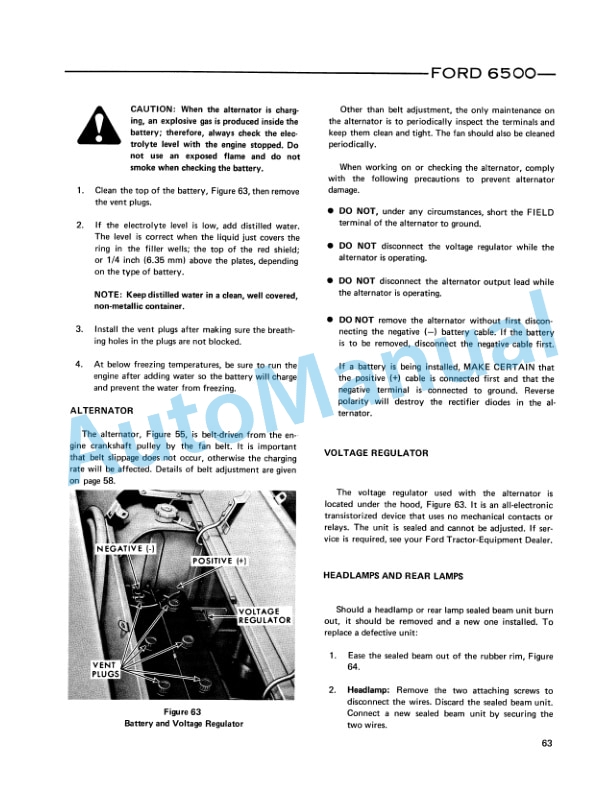 Ford New Holland 6500 Tractor Loader Backhoe Operation and Maintenance Manual 42650010 5 Ford New Holland 6500 Tractor Loader Backhoe Operation and Maintenance Manual 42650010-5
