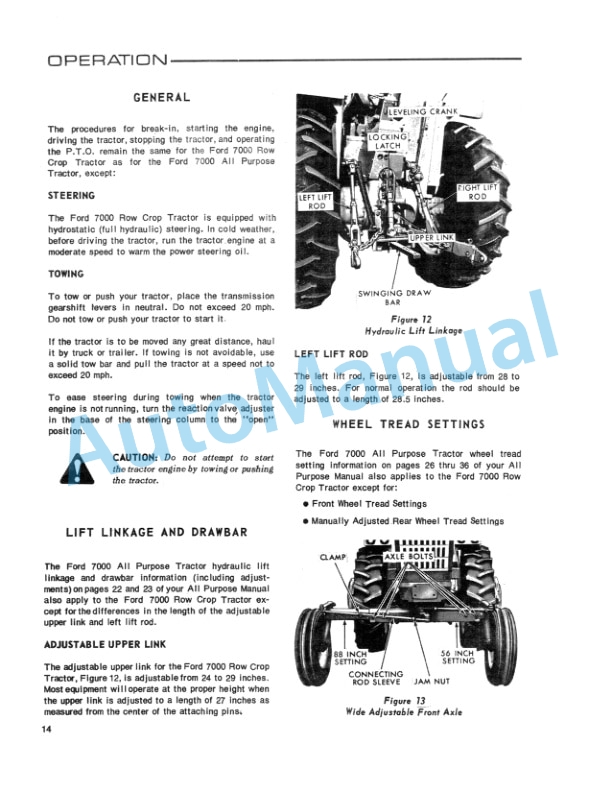 Ford New Holland 7000 Row Crop Supplement Operation and Maintenance Manual 42720010 4 Ford New Holland 7000 Row Crop Supplement Operation and Maintenance Manual 42720010-4
