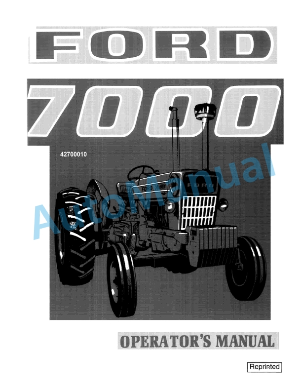 Ford New Holland 7000 Tractor Operation and Maintenance Manual 42700010