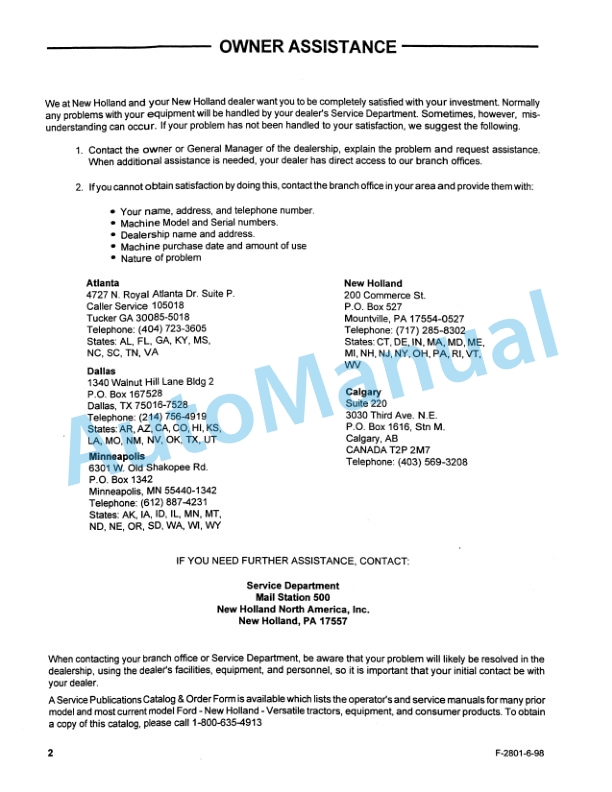 Ford New Holland 702C Series Front Blade Operation and Maintenance Manual 42070217 2 Ford New Holland 702C Series Front Blade Operation and Maintenance Manual 42070217-2