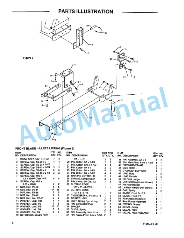 Ford New Holland 702C Series Front Blade Operation and Maintenance Manual 42070219 3 Ford New Holland 702C Series Front Blade Operation and Maintenance Manual 42070219-3
