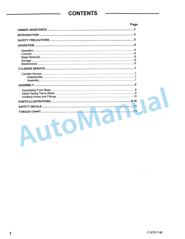 Ford New Holland 702C Series Front Blade Operation and Maintenance Manual 42070221 2 Ford New Holland 702C Series Front Blade Operation and Maintenance Manual 42070221-2