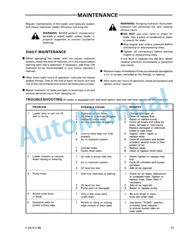 Ford New Holland 7109 Series Quick Attach Farm Loader Operation and Maintenance Manual 42710911 3 Ford New Holland 7109 Series Quick Attach Farm Loader Operation and Maintenance Manual 42710911-3