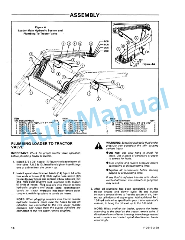 Ford New Holland 7109 Series Quick Attach Farm Loader Operation and Maintenance Manual 42710911 4 Ford New Holland 7109 Series Quick Attach Farm Loader Operation and Maintenance Manual 42710911-4