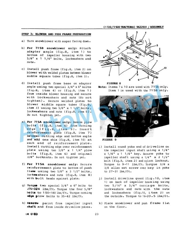 Ford New Holland 715B Series Rear Mounted Two Stage Snowblower Operation and Maintenance Manual 42648030 3 Ford New Holland 715B Series Rear Mounted Two Stage Snowblower Operation and Maintenance Manual 42648030-3
