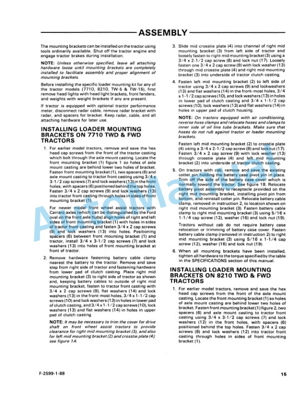 Ford New Holland 7412 Series Quick Attach Farm Loader Operation and Maintenance Manual 42741210 3 Ford New Holland 7412 Series Quick Attach Farm Loader Operation and Maintenance Manual 42741210-3