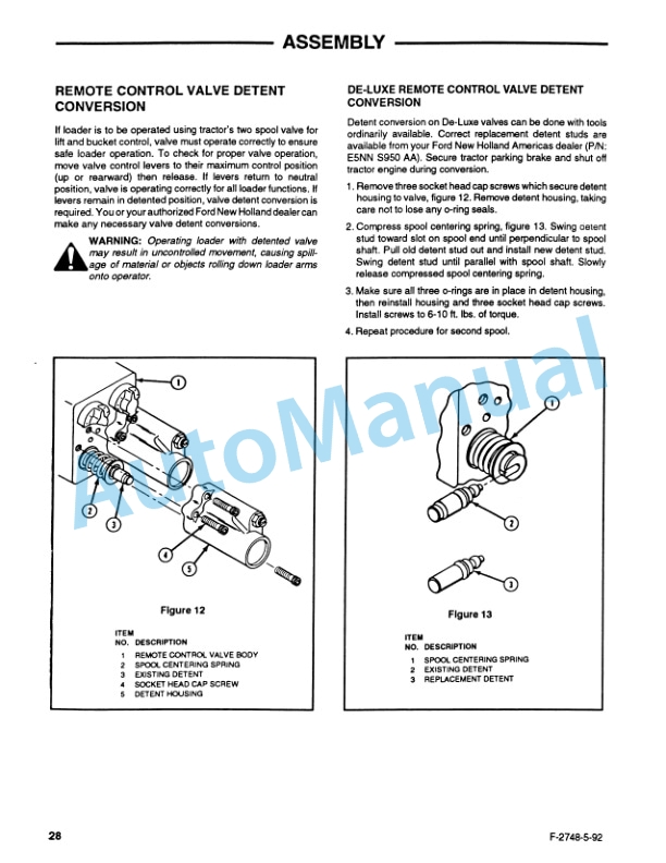 Ford New Holland 7413 Series Quick Attach Farm Loader Operation and Maintenance Manual 42741311 4 Ford New Holland 7413 Series Quick Attach Farm Loader Operation and Maintenance Manual 42741311-4