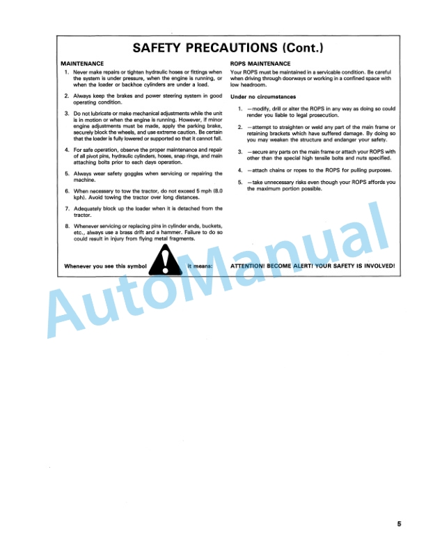 Alternative view of Ford New Holland 744 Series Loader Operation and Maintenance Manual 43074410