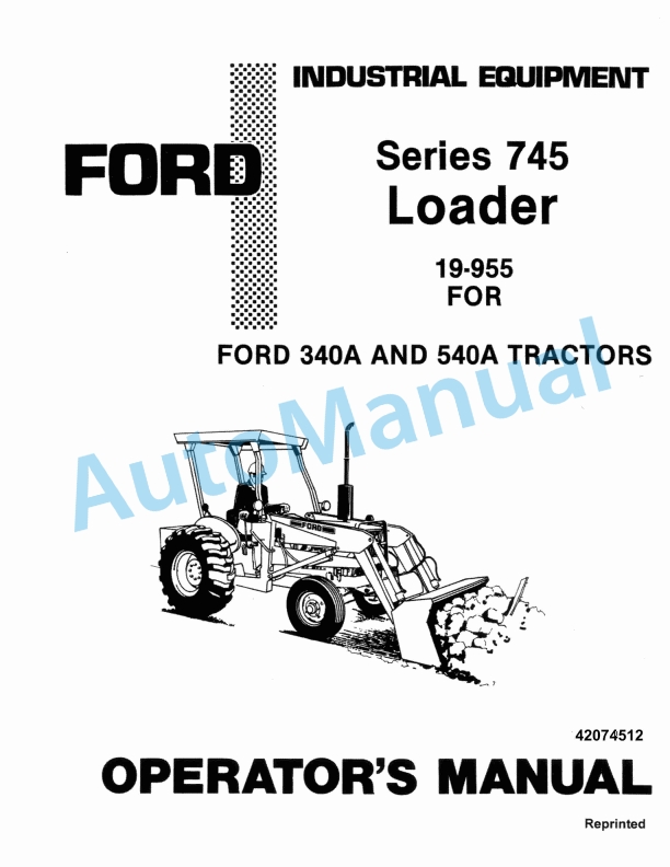 Ford New Holland 745 Series Loader Operation and Maintenance Manual 42074512