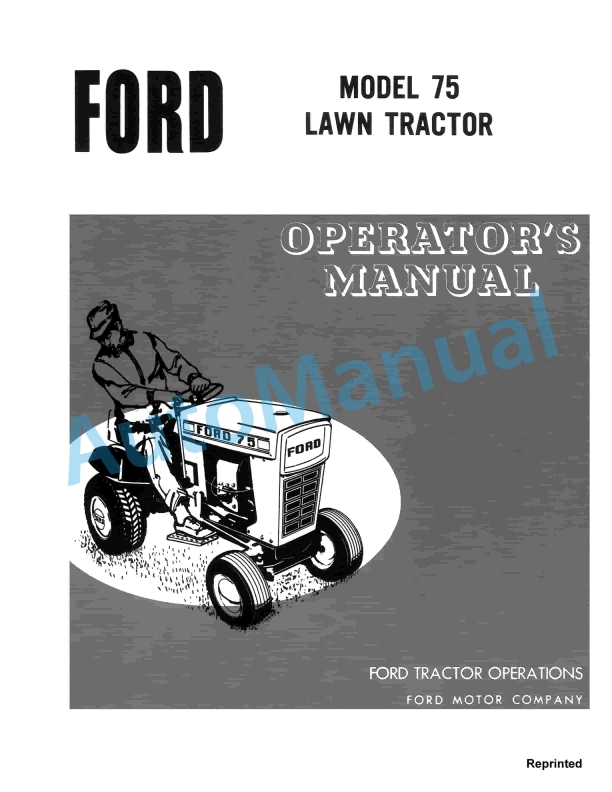 Ford New Holland 75 Series Lawn Tractor Operation and Maintenance Manual 42007020