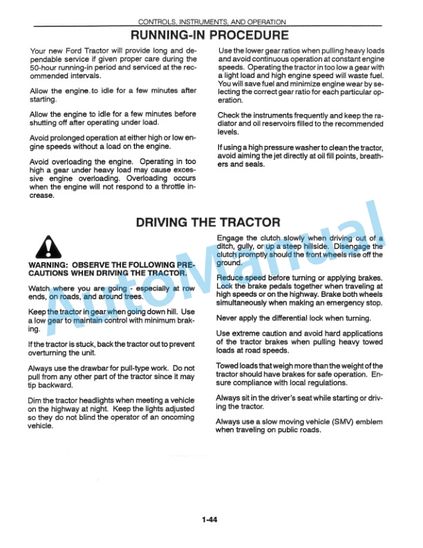 Ford New Holland 7530 Supplement High Clearance Tractor Operation and Maintenance Manual 42753011 5 Ford New Holland 7530 Supplement High Clearance Tractor Operation and Maintenance Manual 42753011-5