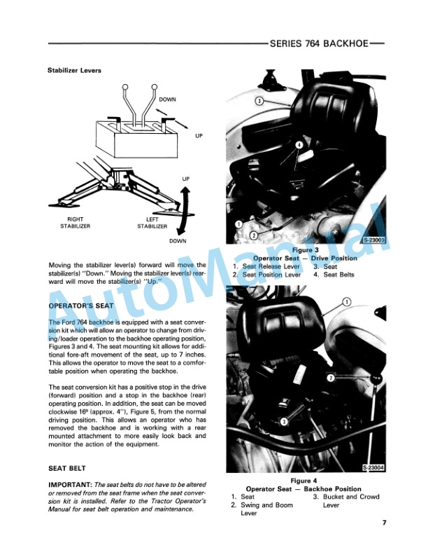 Alternative view of Ford New Holland 764 Series Backhoe Operation and Maintenance Manual 42076411