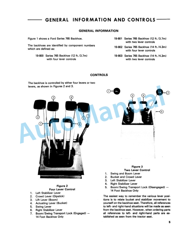 Alternative view of Ford New Holland 765 Series Backhoe Operation and Maintenance Manual 42076510