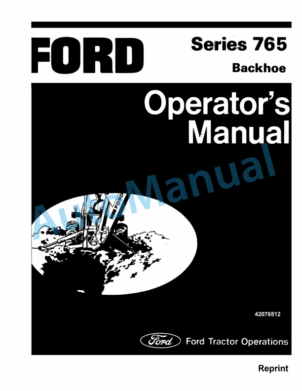 Ford New Holland 765 Series Backhoe Operation and Maintenance Manual 42076512