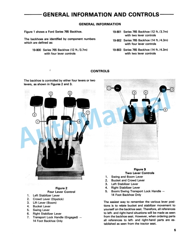 Alternative view of Ford New Holland 765 Series Backhoe Operation and Maintenance Manual 42076512