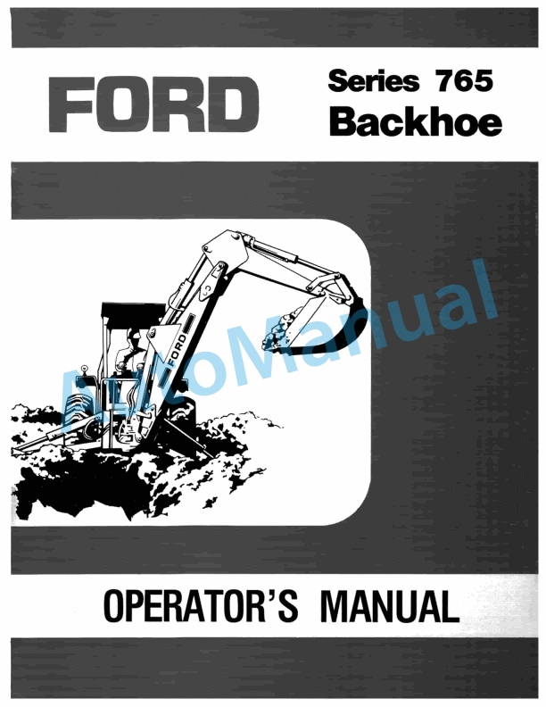Ford New Holland 765 Series Backhoe Operation and Maintenance Manual 42076513