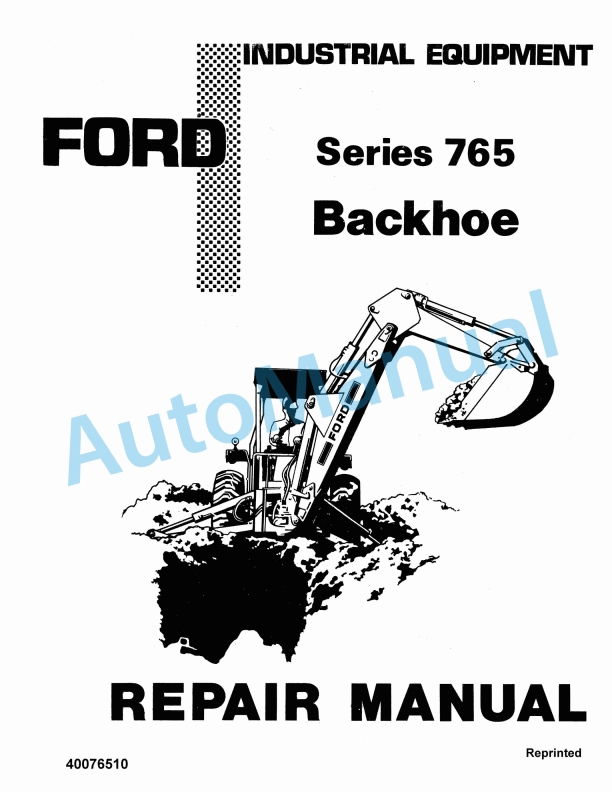 Ford New Holland 765 Series Backhoe Repair Manual 40076510