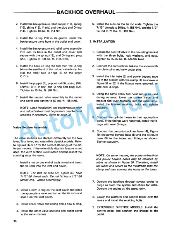 Ford New Holland 765 Series Backhoe Repair Manual 40076510 5 Ford New Holland 765 Series Backhoe Repair Manual 40076510-5