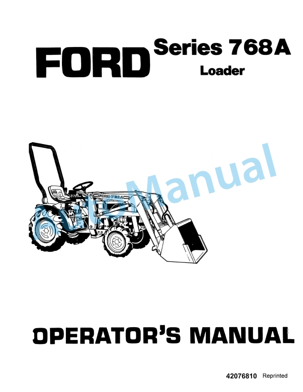 Ford New Holland 768A Series Loader Operation and Maintenance Manual 42076810