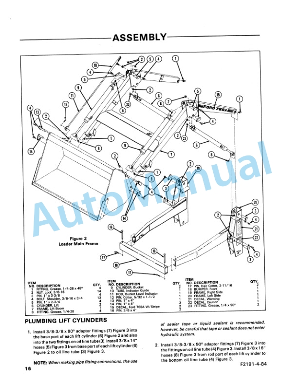 Ford New Holland 768A Series Loader Operation and Maintenance Manual 42076810 4 Ford New Holland 768A Series Loader Operation and Maintenance Manual 42076810-4