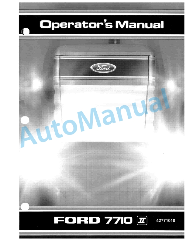 Ford New Holland 7710 Series II Tractor Operation and Maintenance Manual 42771010