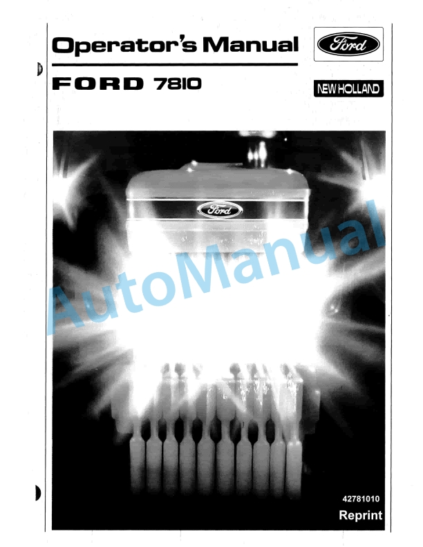 Ford New Holland 7810 Series Tractor Operation and Maintenance Manual 42781010