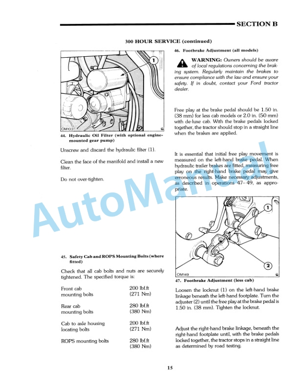 Ford New Holland 7810 Series Tractor Operation and Maintenance Manual 42781010 4 Ford New Holland 7810 Series Tractor Operation and Maintenance Manual 42781010 - Image 4