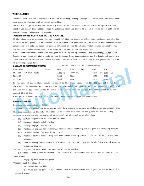 Ford New Holland 800, 850 4WD Tractor Operation and Maintenance Manual 42080020 4 Ford New Holland 800, 850 4WD Tractor Operation and Maintenance Manual 42080020-4